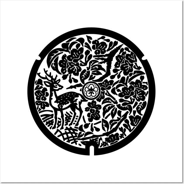 Nara Deer Drain Cover - Japan Wall Art by nuthatchdesigns